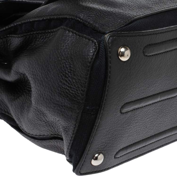 Pre Owned Saint Laurent Black Leather Small Muse Two Satchel