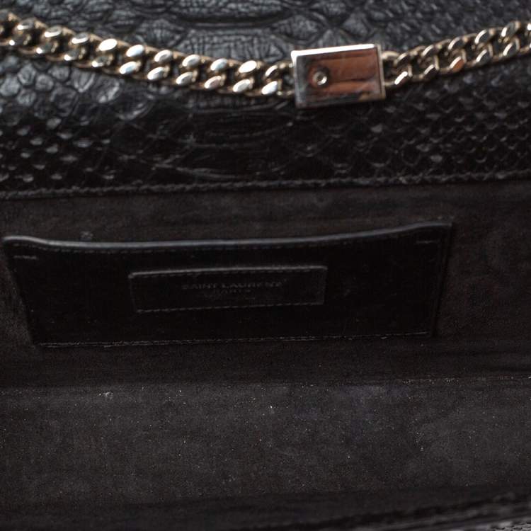 Pre Owned Saint Laurent Black Python Medium Kate Tassel Shoulder Bag