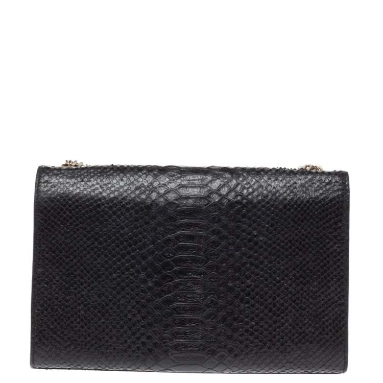 Pre Owned Saint Laurent Black Python Medium Kate Tassel Shoulder Bag