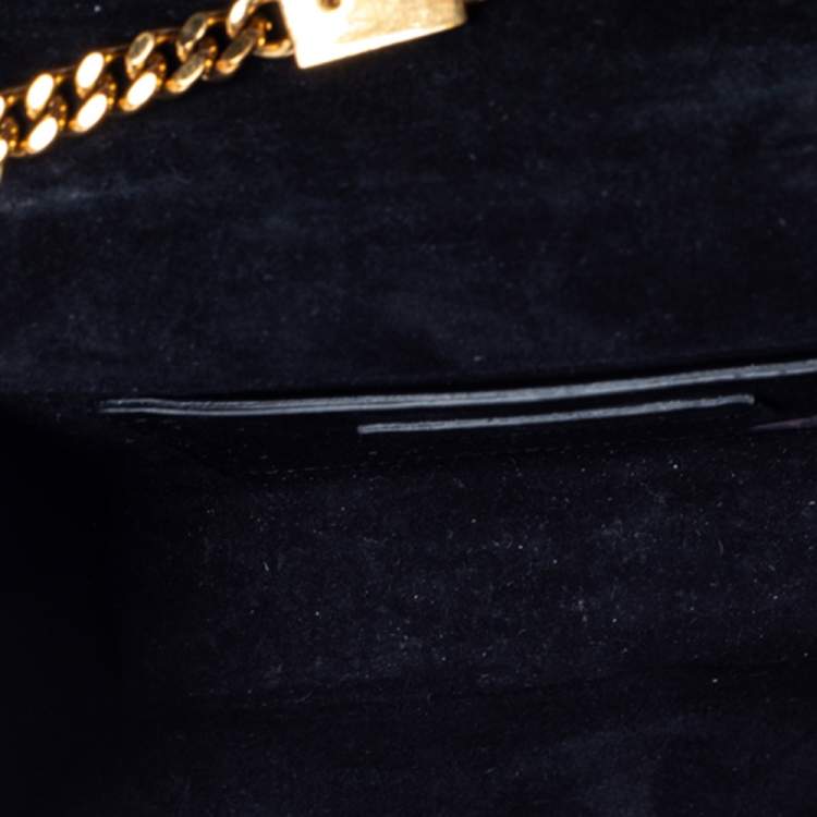Pre Owned Saint Laurent Black/White Python Small Kate Tassel Shoulder Bag