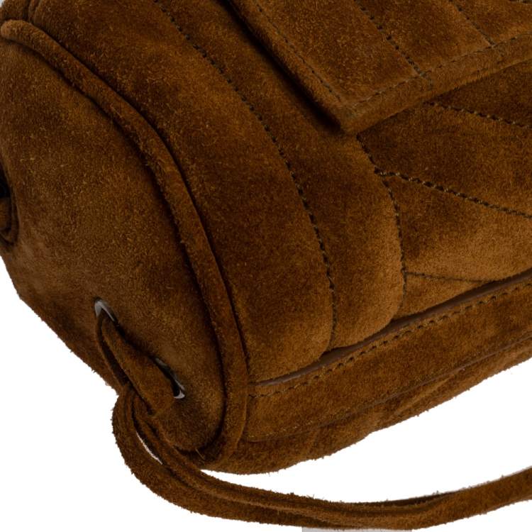 Pre Owned Saint Laurent Brown Suede Crossbody Bag