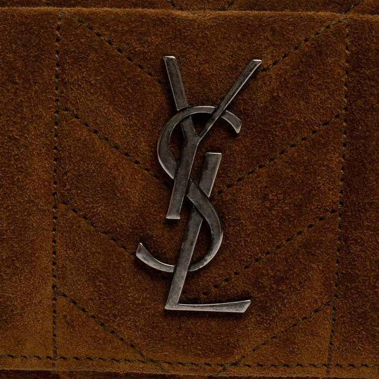Pre Owned Saint Laurent Brown Suede Crossbody Bag