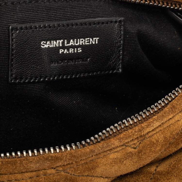 Pre Owned Saint Laurent Brown Suede Crossbody Bag