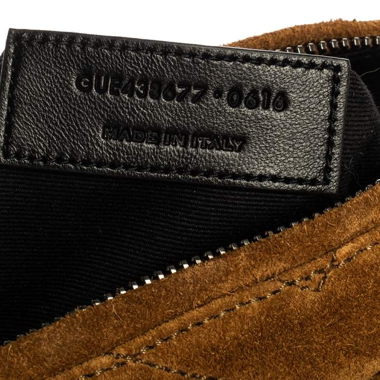 Pre Owned Saint Laurent Brown Suede Crossbody Bag