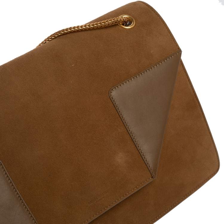Pre Owned Saint Laurent Tan Suede and Leather Medium Betty Shoulder Bag