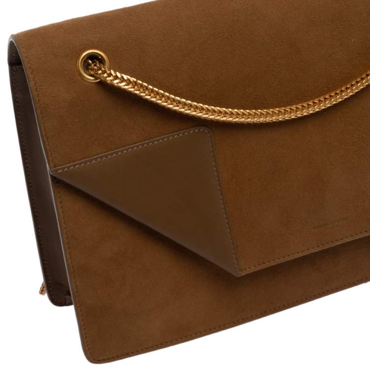 Pre Owned Saint Laurent Tan Suede and Leather Medium Betty Shoulder Bag