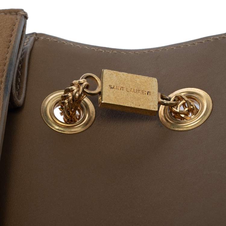 Pre Owned Saint Laurent Tan Suede and Leather Medium Betty Shoulder Bag