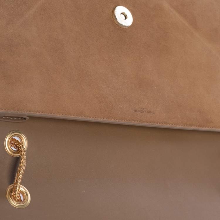 Pre Owned Saint Laurent Tan Suede and Leather Medium Betty Shoulder Bag