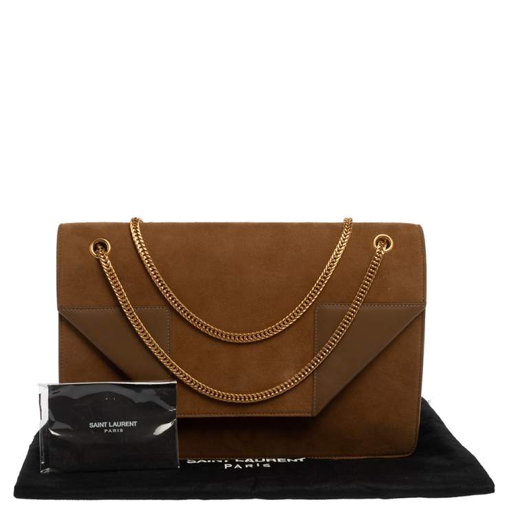 Pre Owned Saint Laurent Tan Suede and Leather Medium Betty Shoulder Bag