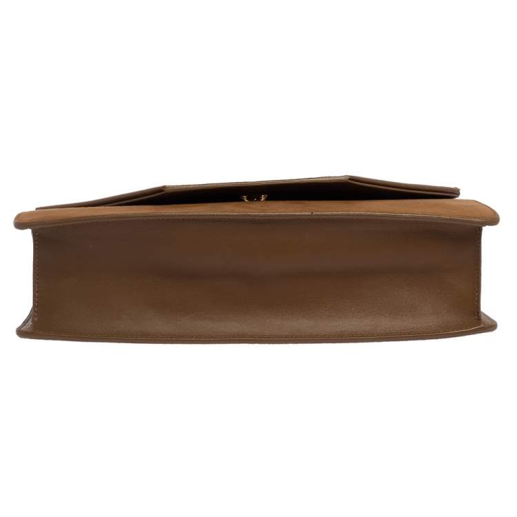 Pre Owned Saint Laurent Tan Suede and Leather Medium Betty Shoulder Bag