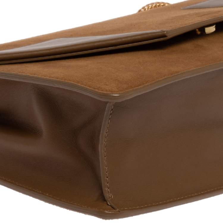 Pre Owned Saint Laurent Tan Suede and Leather Medium Betty Shoulder Bag