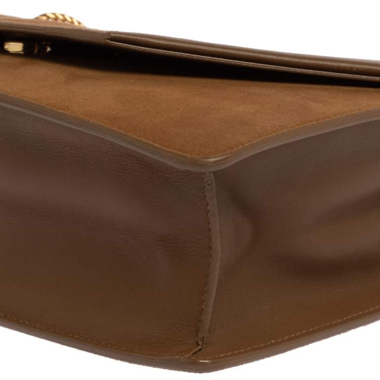 Pre Owned Saint Laurent Tan Suede and Leather Medium Betty Shoulder Bag