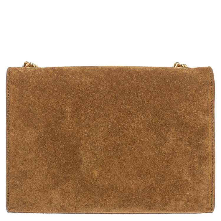 Pre Owned Saint Laurent Tan Suede Small Kate Tassel Crossbody Bag