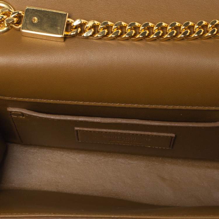Pre Owned Saint Laurent Tan Suede Small Kate Tassel Crossbody Bag