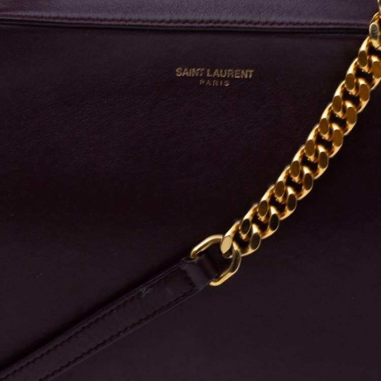 Pre Owned Saint Laurent Burgundy Leather Lou Camera Crossbody Bag