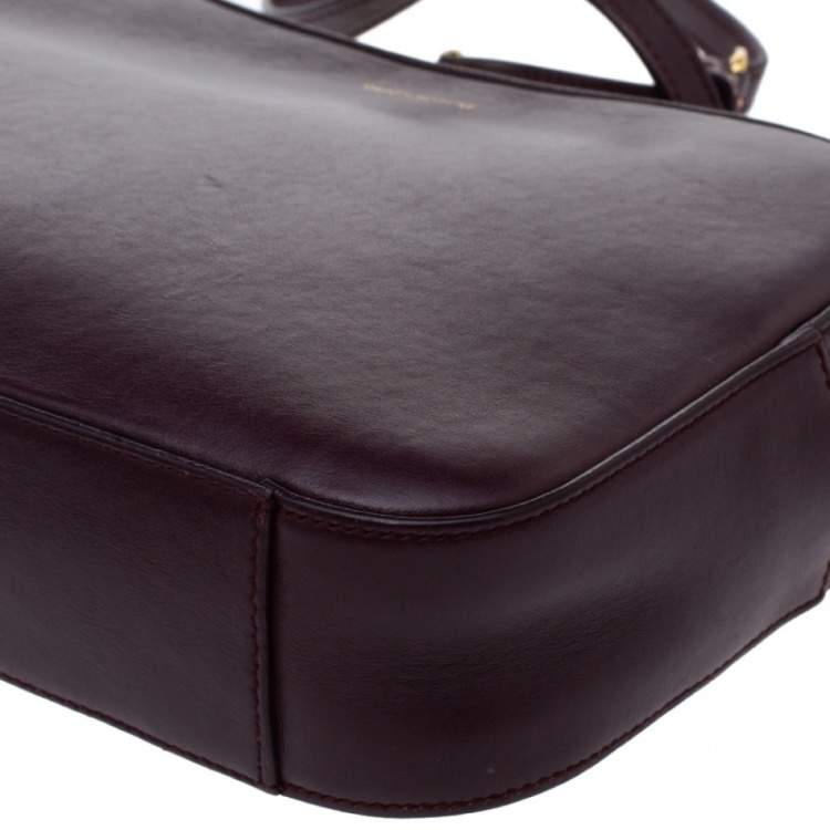 Pre Owned Saint Laurent Burgundy Leather Lou Camera Crossbody Bag