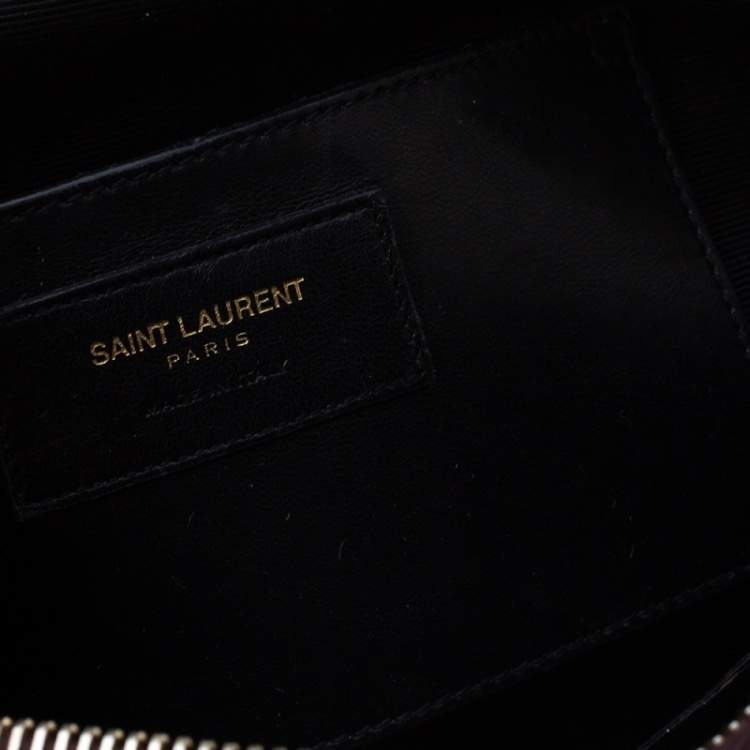 Pre Owned Saint Laurent Burgundy Leather Lou Camera Crossbody Bag