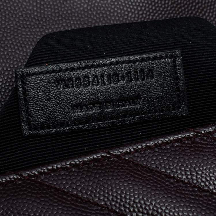 Pre Owned Saint Laurent Burgundy Matelasse Leather Large Cassandre Flap Bag