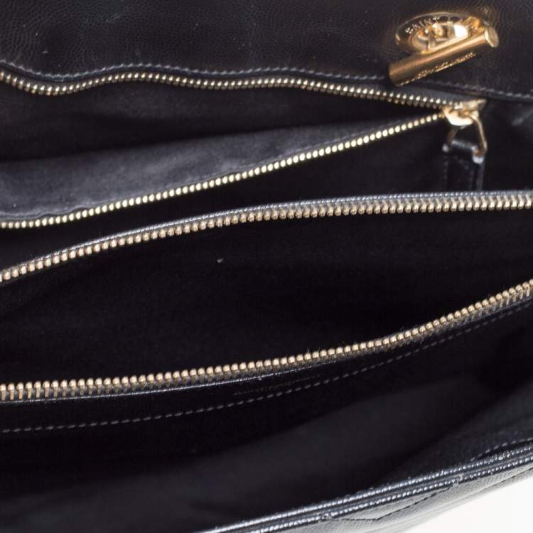 Pre Owned Saint Laurent Black Matelasse Leather Cassandre Shopper Tote