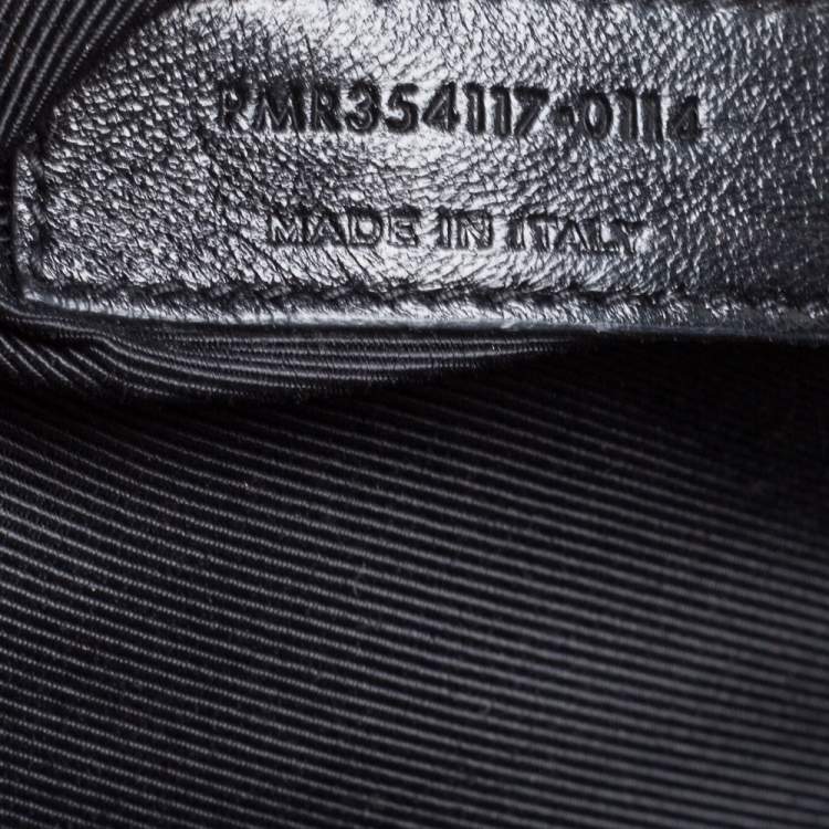 Pre Owned Saint Laurent Black Matelasse Leather Cassandre Shopper Tote