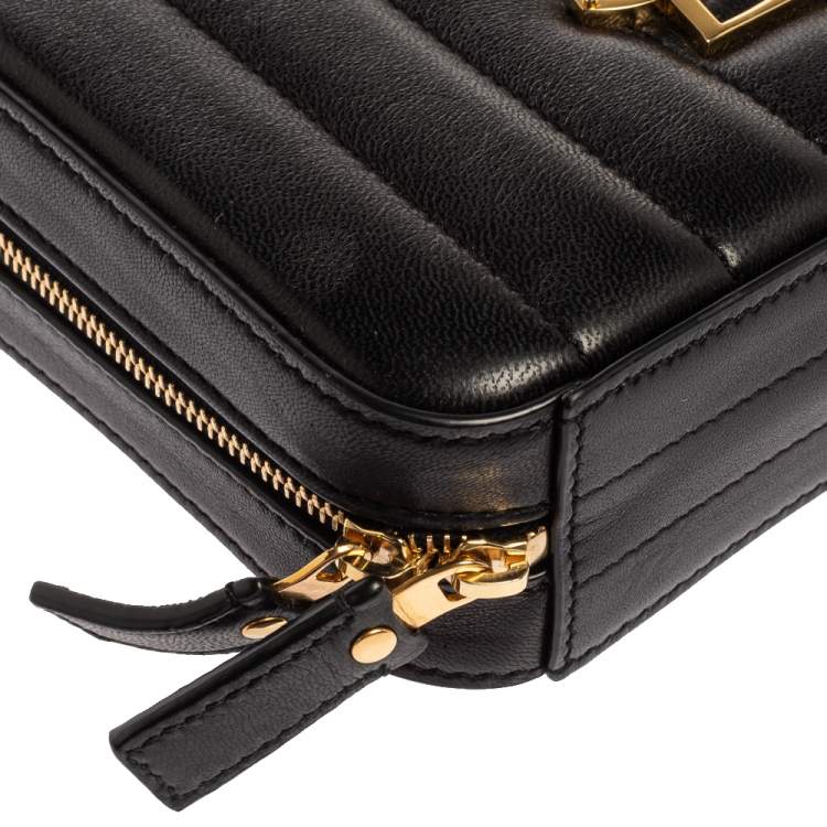 Pre Owned Saint Laurent Paris Black Quilted Leather Vicky Belt Bag