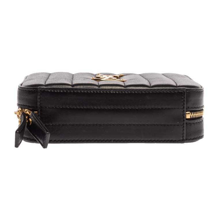 Pre Owned Saint Laurent Paris Black Quilted Leather Vicky Belt Bag