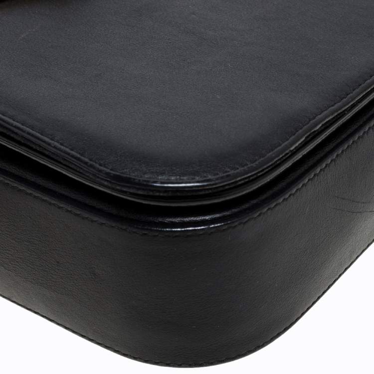 Pre Owned Saint Laurent Black Leather Ligne Y Shoulder Bag 