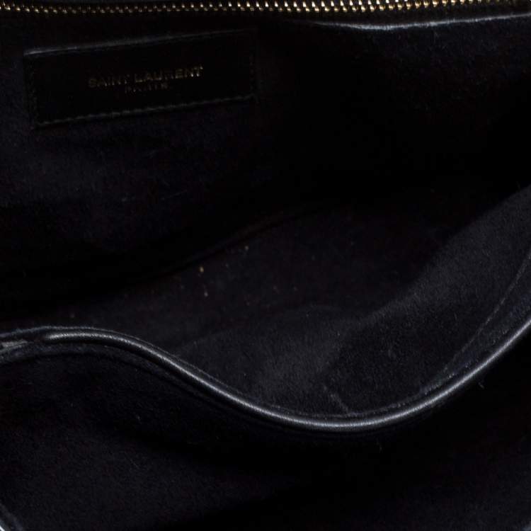 Pre Owned Saint Laurent Black Leather Ligne Y Shoulder Bag 