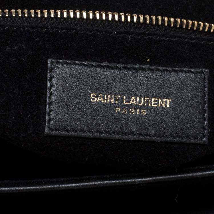 Pre Owned Saint Laurent Black Leather Ligne Y Shoulder Bag 