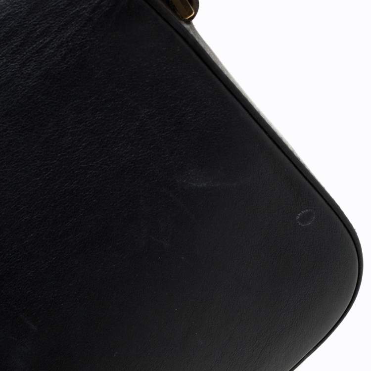 Pre Owned Saint Laurent Black Leather Ligne Y Shoulder Bag 