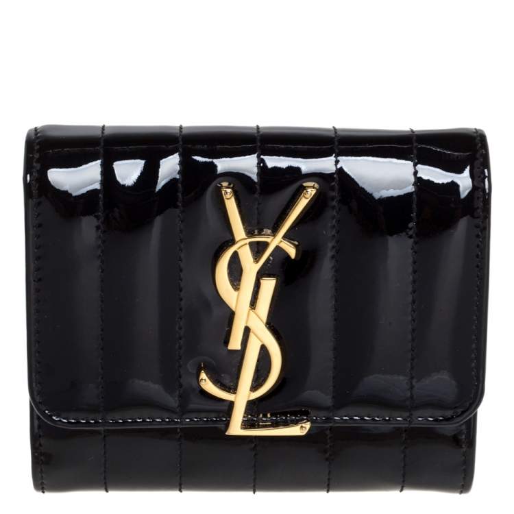 Ysl patent 2025 leather wallet