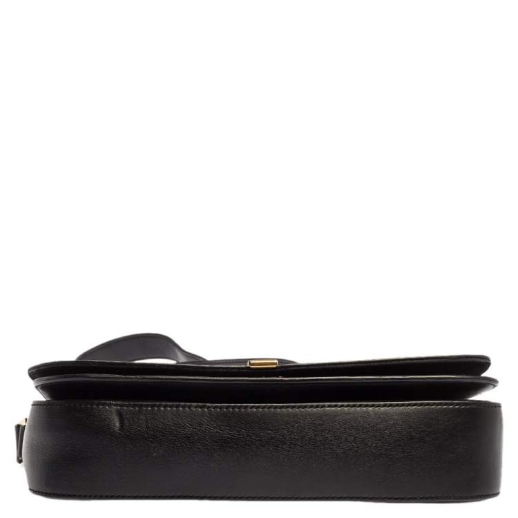 Pre Owned Saint Laurent Black Leather Medium Chyc Flap Bag