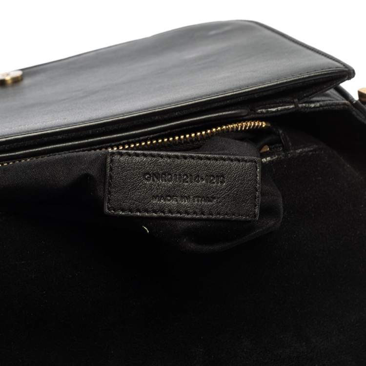 Pre Owned Saint Laurent Black Leather Medium Chyc Flap Bag