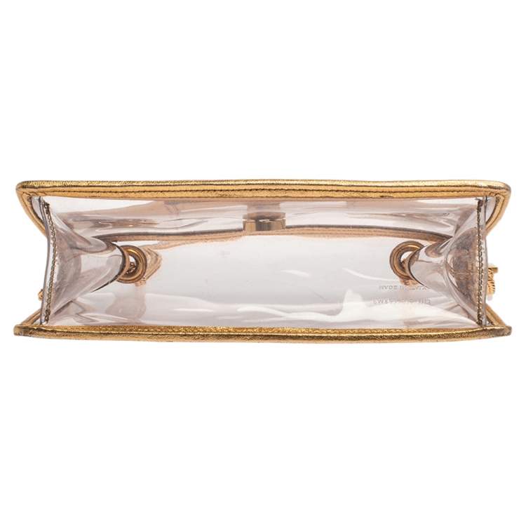 Pre Owned Saint Laurent Gold PVC and Leather Small Betty Shoulder Bag