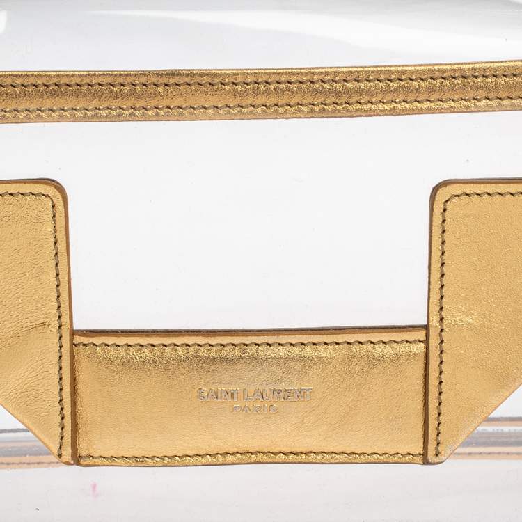 Pre Owned Saint Laurent Gold PVC and Leather Small Betty Shoulder Bag
