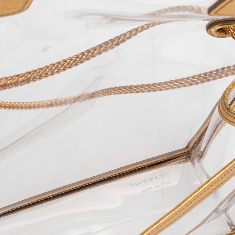 Pre Owned Saint Laurent Gold PVC and Leather Small Betty Shoulder Bag