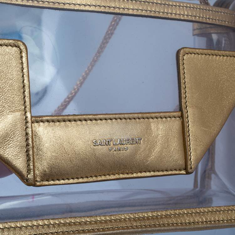 Pre Owned Saint Laurent Gold PVC and Leather Small Betty Shoulder Bag