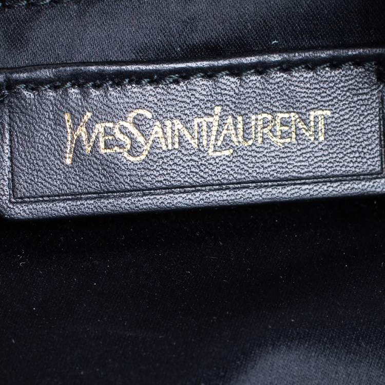 Pre Owned Saint Laurent Dark Indigo Patent Leather Large Roady Hobo