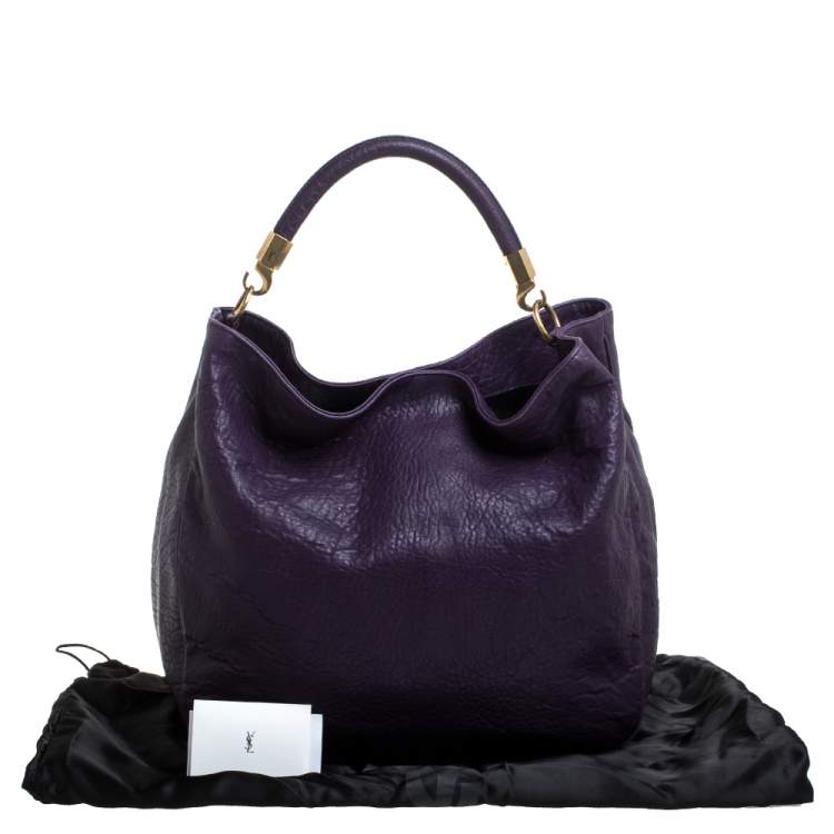 Pre Owned Saint Laurent Dark Indigo Patent Leather Large Roady Hobo