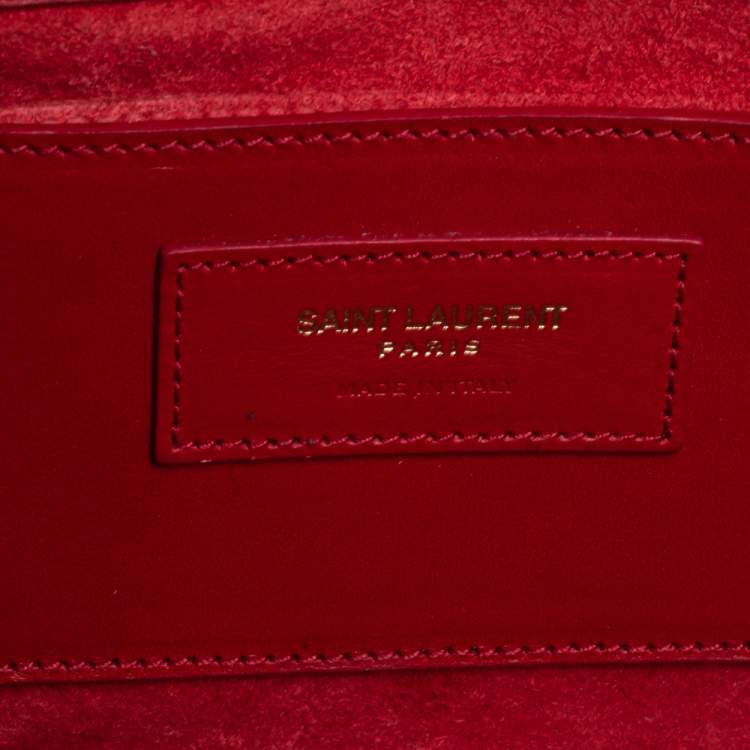 Pre Owned Saint Laurent Red Leather Medium Kate Tassel Shoulder Bag