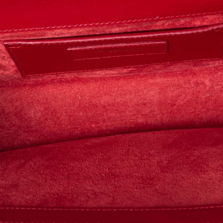 Pre Owned Saint Laurent Red Leather Medium Kate Tassel Shoulder Bag
