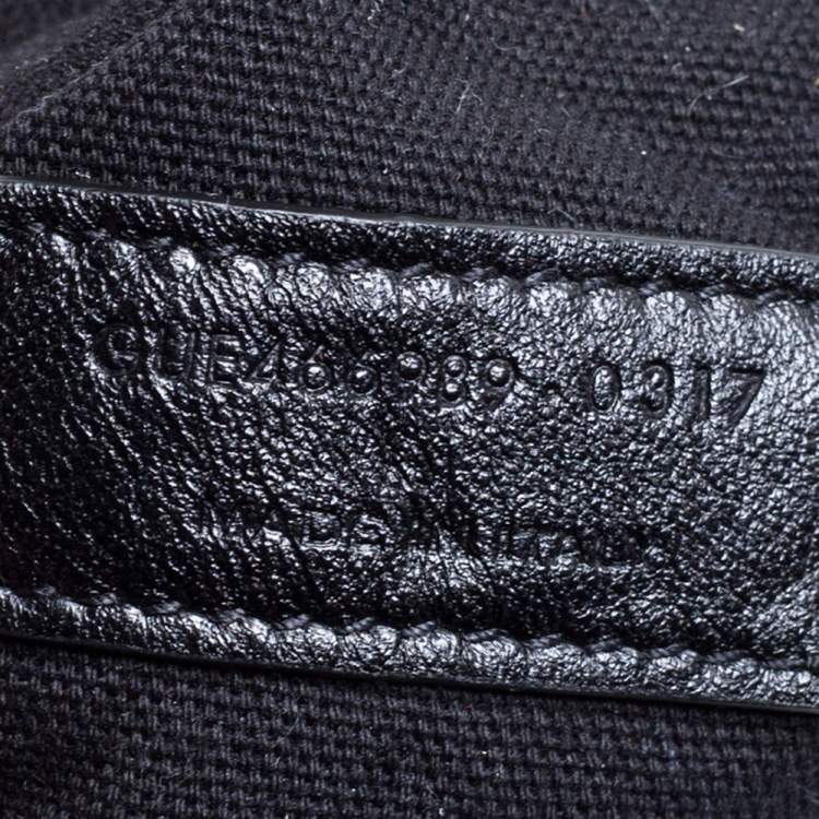 Pre Owned Saint Laurent Paris Black Croc Embossed Leather Bag