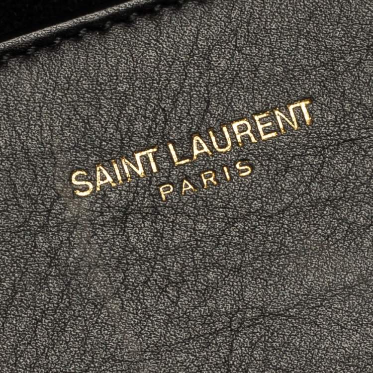 Pre Owned Saint Laurent Black Leather Y-Ligne Flap Crossbody Bag