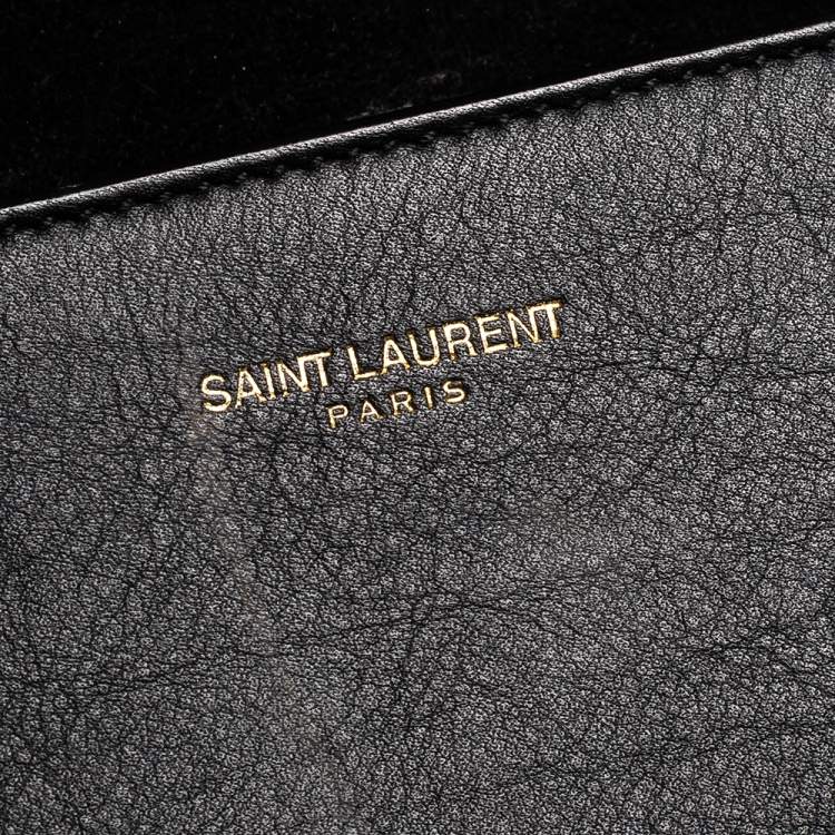 Pre Owned Saint Laurent Black Leather Y-Ligne Flap Crossbody Bag