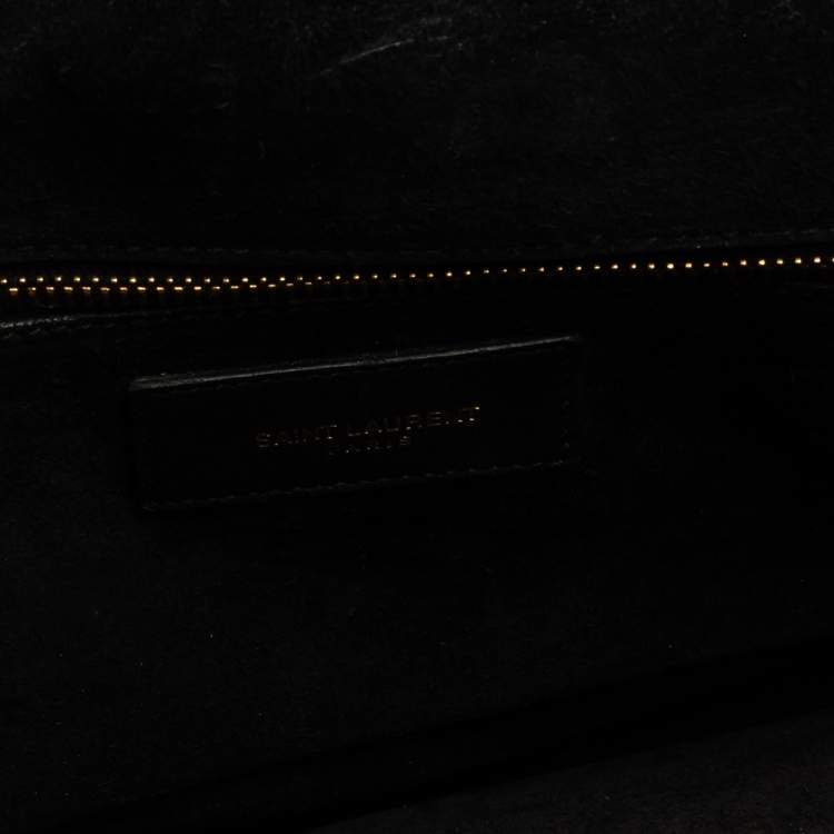 Pre Owned Saint Laurent Black Leather Y-Ligne Flap Crossbody Bag