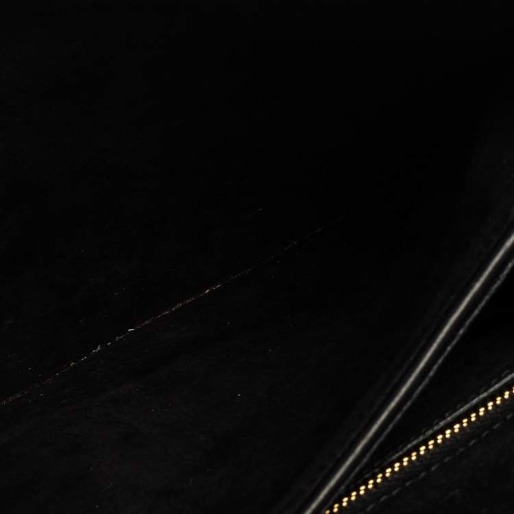 Pre Owned Saint Laurent Black Leather Y-Ligne Flap Crossbody Bag