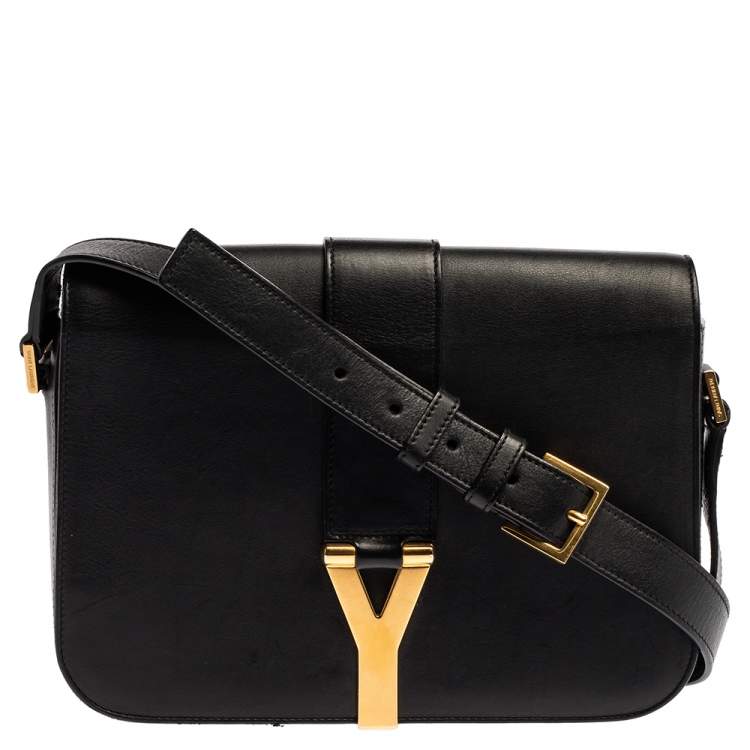 Saint Laurent Black Leather Y-Ligne Flap Crossbody Bag Saint Laurent Paris  | The Luxury Closet