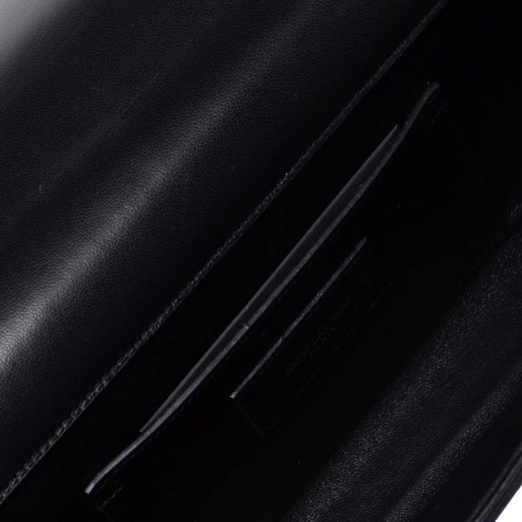 Pre Owned Saint Laurent Black Suede Kate Tassel Clutch