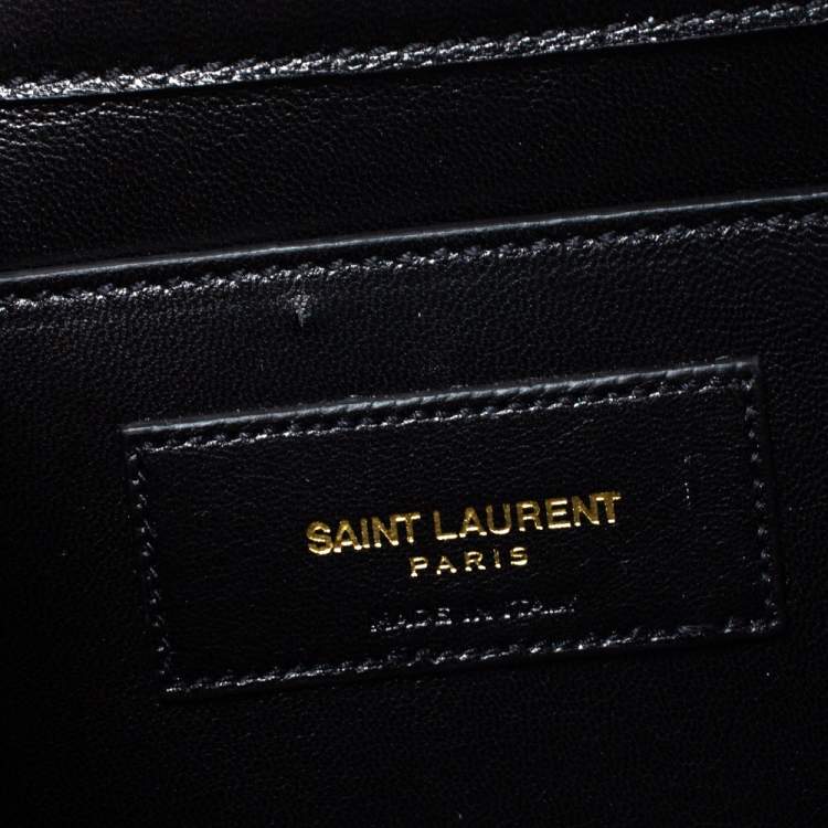 Pre Owned Saint Laurent Black Suede Kate Tassel Clutch
