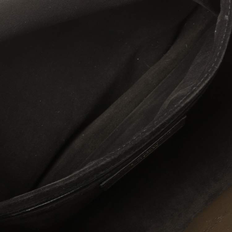 Pre Owned Saint Laurent Black Leather Vintage Buckle Shoulder Bag